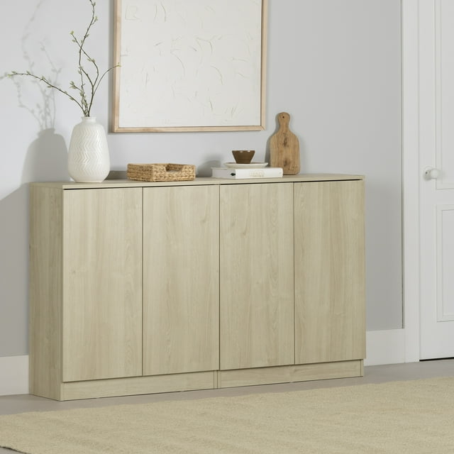 South Shore Arum Set of 2 Sideboards with 2 Doors, in Bleached Oak