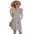 thumbnail image 4 of WIHOLL Casual Dresses for Women 2026 Spring Summer V Neck Ruffle Sleeve Sundress with Pockets Loose Fit, 4 of 11