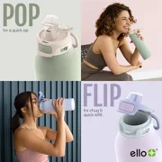 Ello Pop & Fill 22oz. 2-Pack Stainless Steel Water Bottle with Leak Proof Locking Lid