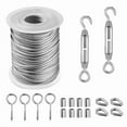 thumbnail image 3 of 15/30/50 Meter Steel PVC Coated Flexible Wire Rope Soft Cable Transparent Stainless Steel Clothesline Diameter 2mm Kit (50M), 3 of 7