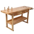 thumbnail image 5 of CQSXDA 60" Rubberwood Workbench with 2 Drawers & Shelf, 330Lbs Capacity Heavy Duty for Garage/Workshop, 5 of 11