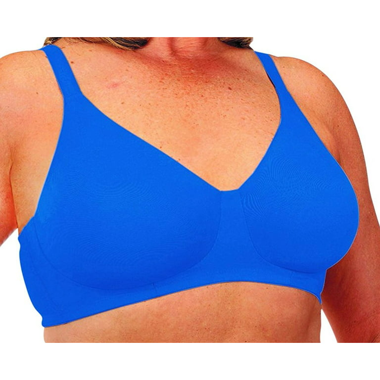 Classique Mastectomy Seamless Sleek Comfort Cotton Bra 34B Blue 