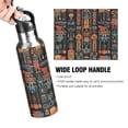 thumbnail image 4 of Yayeee 20oz Insulated Water Bottle Double Wall Stainless Steel with Flip Straw Lid, Black Geometric, 4 of 7