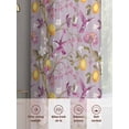 thumbnail image 6 of Lemon Tree Birds Sheer Curtains 63 Inch Length 2 Panels Set, Yellow Botanical Pink Floral Voile Window Treatment Rod Pocket Curtains Sheers Drapes for Bedroom/Living Room/Kitchen 52x"63"x2, 6 of 7