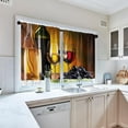 thumbnail image 3 of Wine Kitchen Curtains Farmhouse Window Curtains Valance and Tier Set 36 Inch, Vintage Rod Pocket Short Tier Curtain, Retro Rural Small Cafe Curtains for Kitchen Decor, 3 of 6