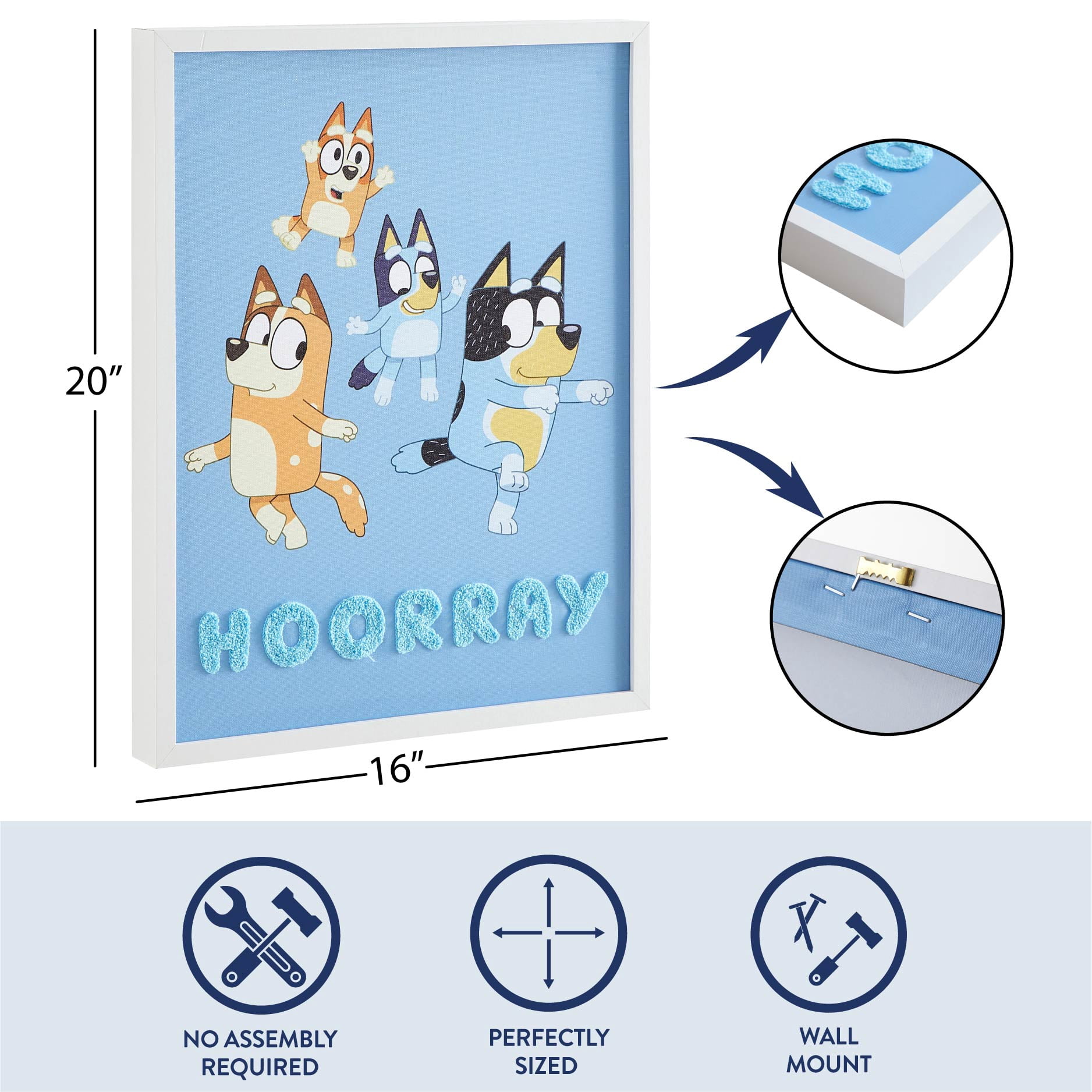 Bluey Tufted Wall Décor for Kids Room, 16" x 20"