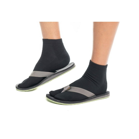 Thicker V-Toe Athletic or Casual Black Flip-Flop Tabi Socks Cotton Blend Comfortable Stylish - Ankle Socks by V-Toe Socks, Inc