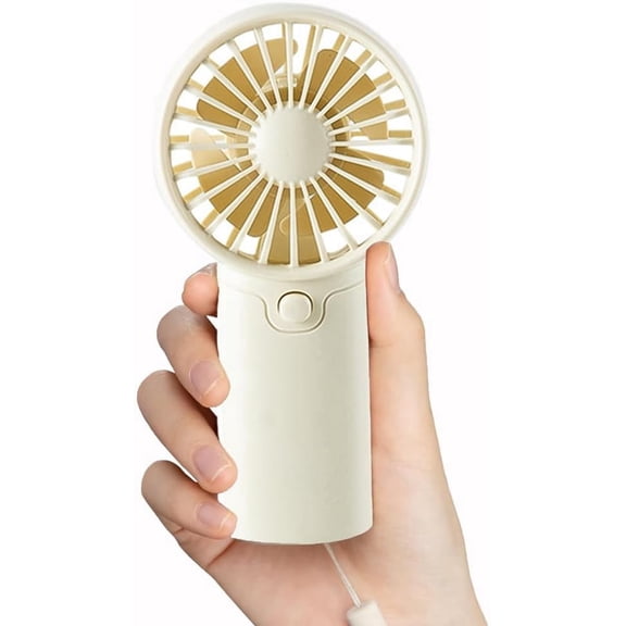 Handheld Fan, Portable Mini Desk Fan, Lightweight Personal Fan for Outdoor, Travel, Office, Camping – No Charging Needed, Easy Battery Installation,White