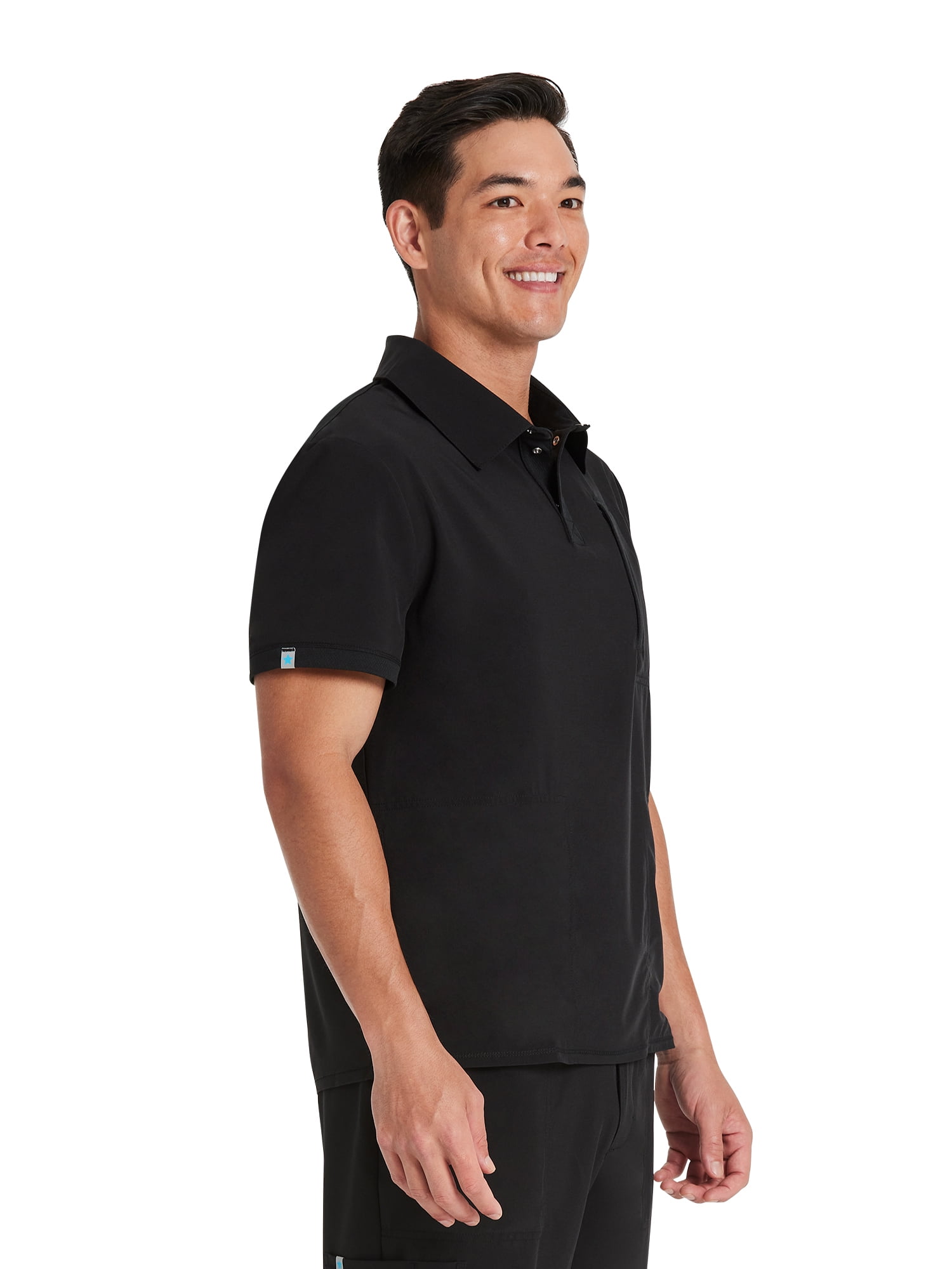 Scrubstar Men's Premium Performance Stretch Polo Scrub Top, Sizes XS-3XL