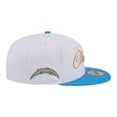 thumbnail image 6 of Men's New Era White/Powder Blue Los Angeles Chargers Scripted 59FIFTY Fitted Hat, 6 of 7