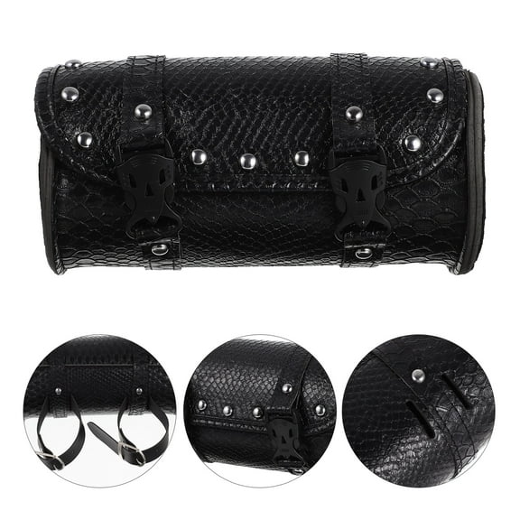 CTIRCHIU 1Set Motorcycle Tool Bag Black PU Material Simple Structure for Secure Storage
