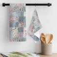 thumbnail image 3 of Blue Pink Botanical Kitchen Towel Dish Cloths Set of 4, Microfiber Soft Kitchen Hand Towels, Spring Floral Vintage Absorbent Quick Drying Dishcloths 18 x 28 Inches, 3 of 8