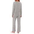 thumbnail image 4 of Weekease Two Piece Pajama Sets for Women V Neck Button up Tops Drawstring Pants Casual Lounge Set with Pockets, 4 of 8