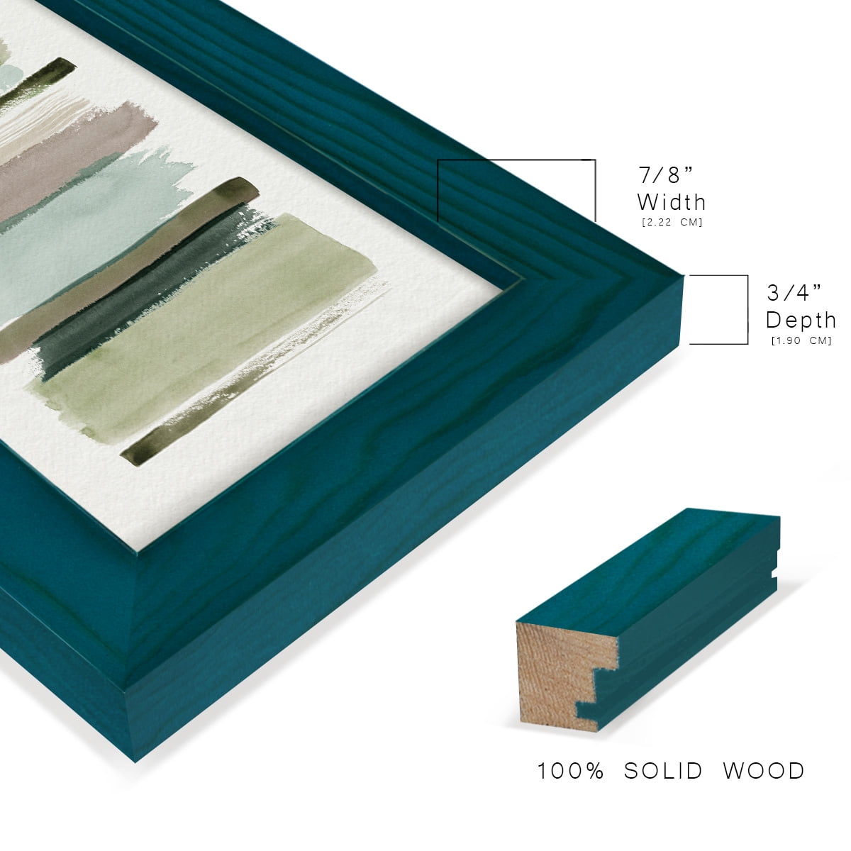 Grass Stains I - Framed Print w/glass - Ocean Blue