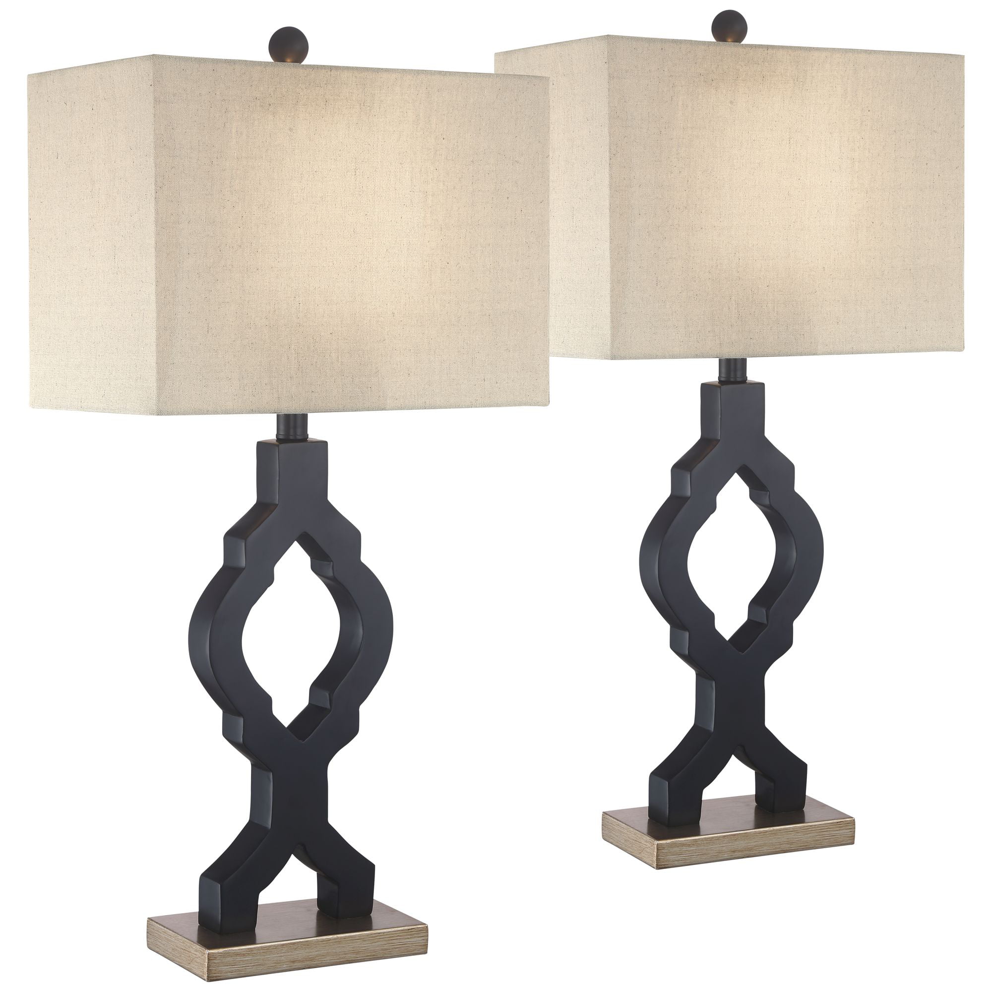 360 Lighting Modern Table Lamps Set Of 2 Classic Moroccan Black