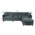 thumbnail image 3 of Comfy Chenille L-Shaped Sectional Sofa Couch for Living Room, Office, Apartment, 3 of 8