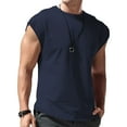 thumbnail image 2 of YONGHS Mens Muscle Gym Tank Tops Shirt Summer Sleeveless Athletic Bodybuilding Workout T-Shirts Navy Blue L, 2 of 3