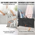 thumbnail image 3 of Folding Portable Bar Table, Tradeshow Podium Table with Carrying Case, Storage Shelf & Black Skirt for Indoor, Outdoor, Party, Picnic, Exhibition, 38.39" x 15.16" x 34.25", 3 of 5