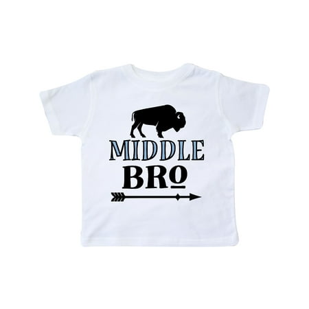 

Inktastic Middle Brother Gift Buffalo Gift Toddler Boy Girl T-Shirt