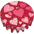 thumbnail image 3 of Nappe de la Saint-Valentin Ronde 70 Pouces Rouge Rose Cœurs Nappes Amour Nappes Imperméables Résistantes aux Plis Nappe en Polyester pour Maison/cuisine/salle à Manger/fête/pique-Nique, 3 of 6