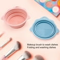 thumbnail image 2 of Soumake Brush Cleaning Mat Different Gear Design with Hanging Hole Foldable Silicone Brush Cleaner Bowl Scrubber Home Use, 2 of 8