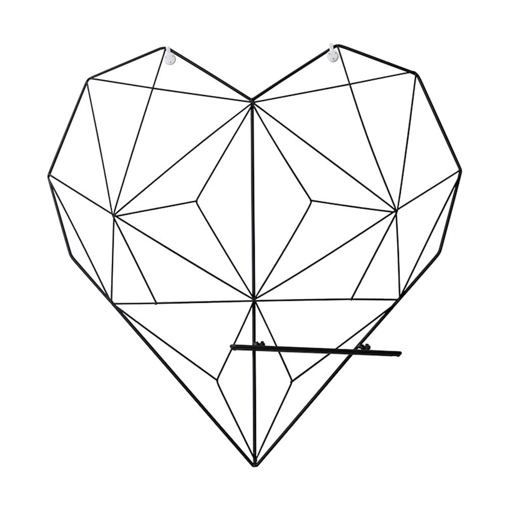 Yasu Heart Shape Mesh Frame Picture Rack Photos Holder Shelf Wall