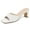 White, variant on Bocca Women's Block Heel Square Toe Sandals Silver Backless Slip On Mules 6M