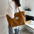 thumbnail image 3 of Women's Shoulder Bag Handbags Corduroy Totes Bag Large Capacity Shopping Bag black, 3 of 6