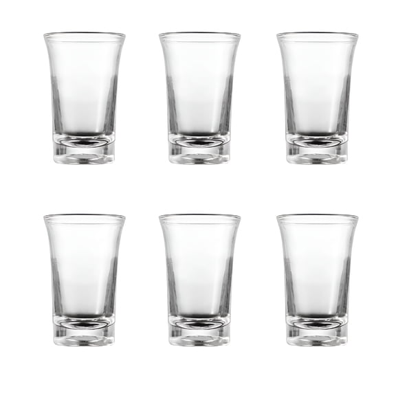 ACDANC 6 Pack Plastic Shot Glasses Clear Small Shot Glass for Whiskey Tequila Vodka Unbreakable Shot Glass Perfect for Shot Dispenser with Heavy Base