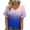 Blue(NEW), variant on Patlollav Ladies Tops Spring and Summer Casual Loose and Comfortable V-Neck Short Sleeved T-Shirt