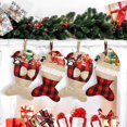thumbnail image 4 of Paquete de 2 medias navideñas de arpillera para mascotas, perros, gatos, medias de Papá Noel a cuadros, medias colgantes para chimenea, personaliza la decoración navideña, 4 of 4