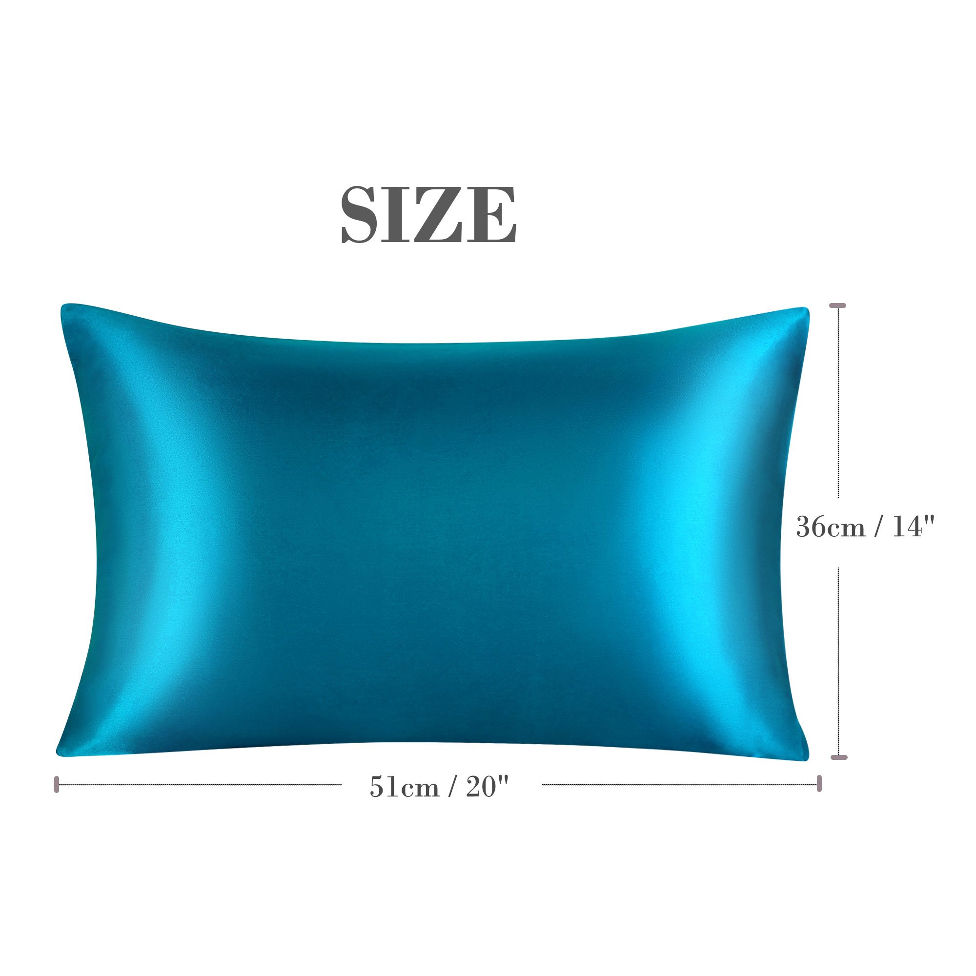 Unique Bargains Satin Envelope Closure Pillowcases Set of 2 Peacock Blue 14"x20"