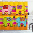 thumbnail image 1 of Ambesonne Animal Cartoon Shower Curtain, Funky Floral, 69"Wx75"L, Multicolor, 1 of 3