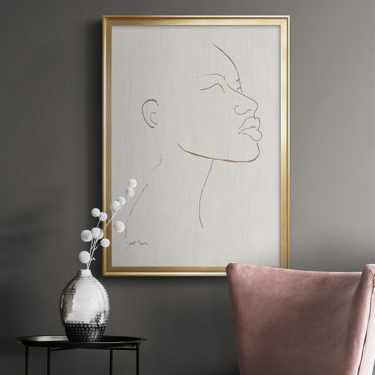 Portrait Sketch I Premium Framed Print - Ready to Hang