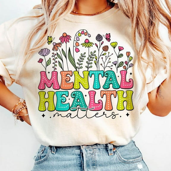 Floral Mental Health Matters T-shirt, Mental Health Matters T-shirt, Mental Health Month T-shirt, Mental Awareness T-shirt.