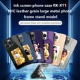 thumbnail image 2 of Smart Ink Screen Phone Case with 4 Color E-Ink Display Picture, Easy to APP DIY Your Favorite Photos, No Power Consumption NFC Phone Case for iPhone 15 with Camera Cover Kickstand, Darkpurple, 2 of 10