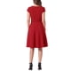thumbnail image 3 of Vestidos de cóctel INSPIRE CHIC para mujeres, con cinturón, escote en V, mangas cortas, vestido fluido en línea A, color rojo, 3 of 6