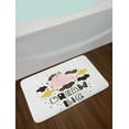 thumbnail image 2 of Dream Bath Mat, Unicorn in the Sky with Stars and Clouds and Hand Drawn Dream Big Words, Plush Bathroom Decor Mat with Non Slip Backing, 29.5" X 17.5", Pink Black Earth Yellow, by Ambesonne, 2 of 2