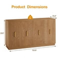 thumbnail image 5 of May in Color 60" Large Buffet Cabinet with Storage, Wood Fluted Sideboard with Doors and Adjustable Shelves, for Kitchen, Dining Room, Living Room, Oak, 5 of 8
