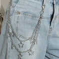 thumbnail image 5 of Pants Chain Metallic Punk 2Layered Star Pendant Jeans Chain Clothing Decorative Hiphop Waist Chain 2000s Waist Jewelry, 5 of 8