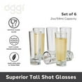 thumbnail image 2 of Oggi Tall Shot Glasses w/Heavy Base, Set 6 - Real Glass Shot Glass Set, Cool & Classic Design Ideal Groomsmen Gifts, Tequila Shot Glasses, Bachelor Party Favors for Men - 2oz / 59ml, 2 of 7
