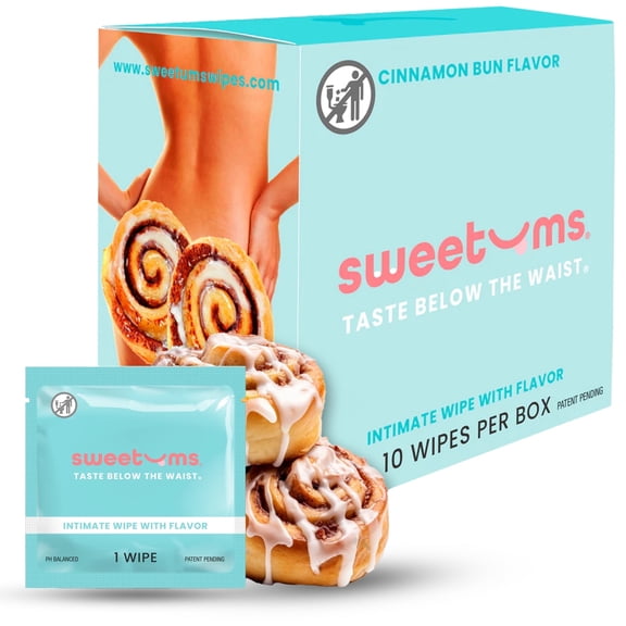 Sweetums Intimate Wipes Cinnamon Bun Flavor 10-Pack