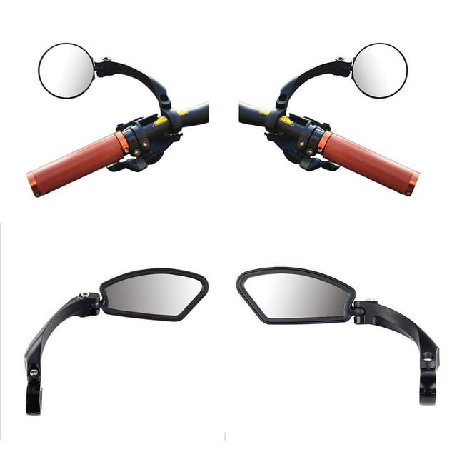 Ruiboury Rétroviseur de Guidon de Vélo de Montagne Vélos Électriques Rétroviseurs de Scooter Réflecteur Réglable Rotation à 360 Degrés Rond Gauche 1ensemble