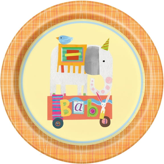 Circus Baby Shower Paper Dinner Plates, 9 in, 8ct
