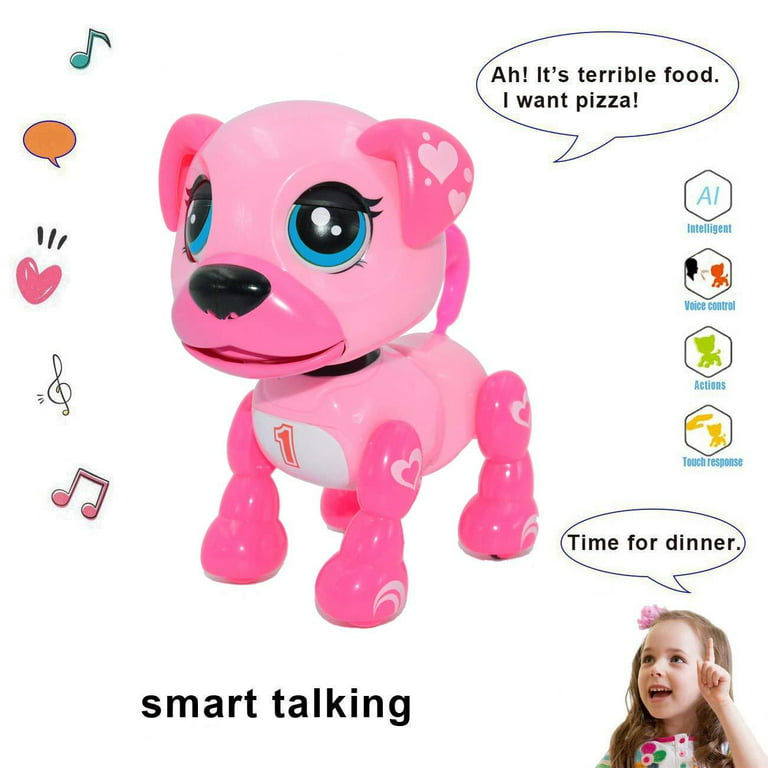 Interactive Puppy - Smart Pet, Electronic Robot Dog Toys for Age 3 4 5 6 7 8  Year Old Girls, Gifts Idea for Kids, Voice Control＆Intelligent Talking 