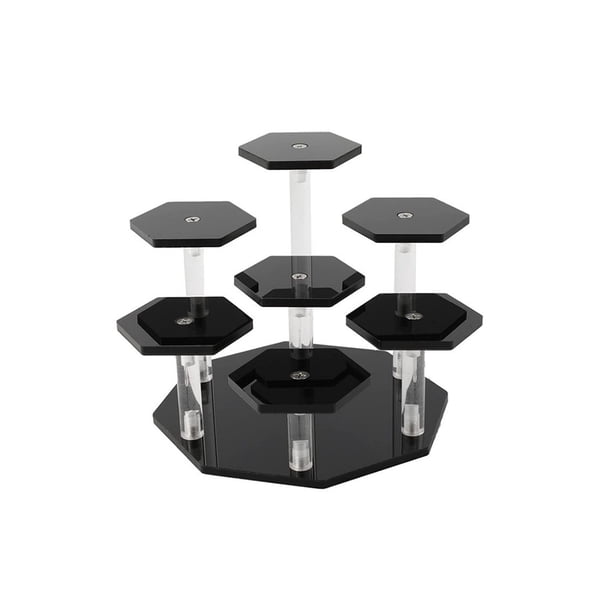 Soporte hexagonal de acrílico Advancent almacenamiento decorativo negro