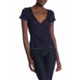 thumbnail image 1 of PST By Project Social T Haut à Manches Courtes pour Femmes en Surplice Bleu Marine Taille L, 1 of 1