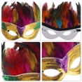thumbnail image 3 of Unique Bargains 1 Pc Sequined Feathers Party Mask Multicolor Plastic Feather, 3 of 5