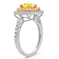 thumbnail image 2 of 1.615 ct Round Cut Simulated Yellow Diamond Solitaire with Simulated Diamond Accents 14K White/Rose Gold Womens Engagement Ring, 2 of 5