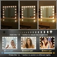 thumbnail image 4 of VANITII 23''x19'' Vanity Mirror with Lights USB Charging Tabletop Wall Mount Metal White, 4 of 15